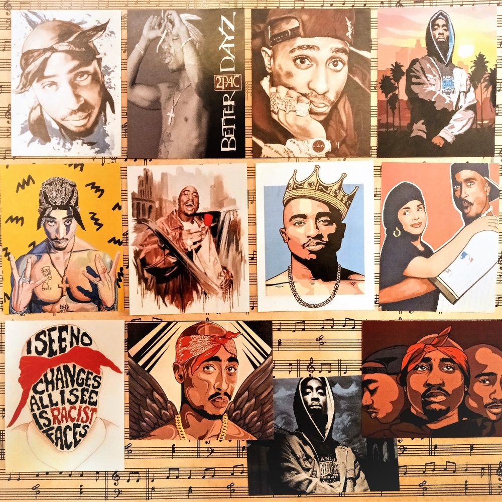 Custom Tupac Shakur Stickers Set of 12